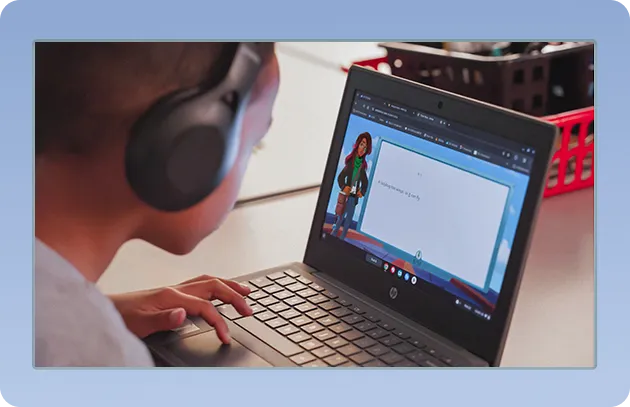 A student's reading being captured and scored as it happens